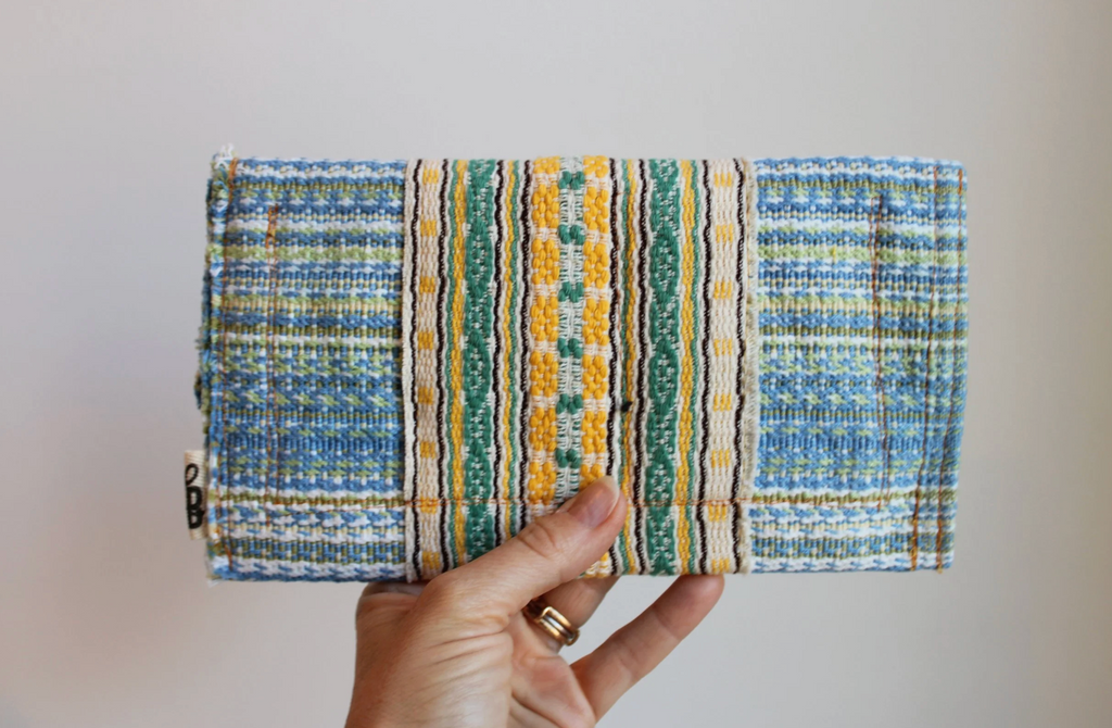 Blue-Green-Yellow Stripes Hand-Catch Wallet