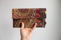 Maroon Paisley Brown Hand-Catch Wallet